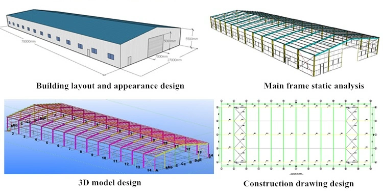 Prefabricated/Prefab Storage/Workshop/Hangar/Garage/Shed Steel Material Design Light Bonded Sandwich Panel Sheet Structure Building Warehouse with Metal Frame